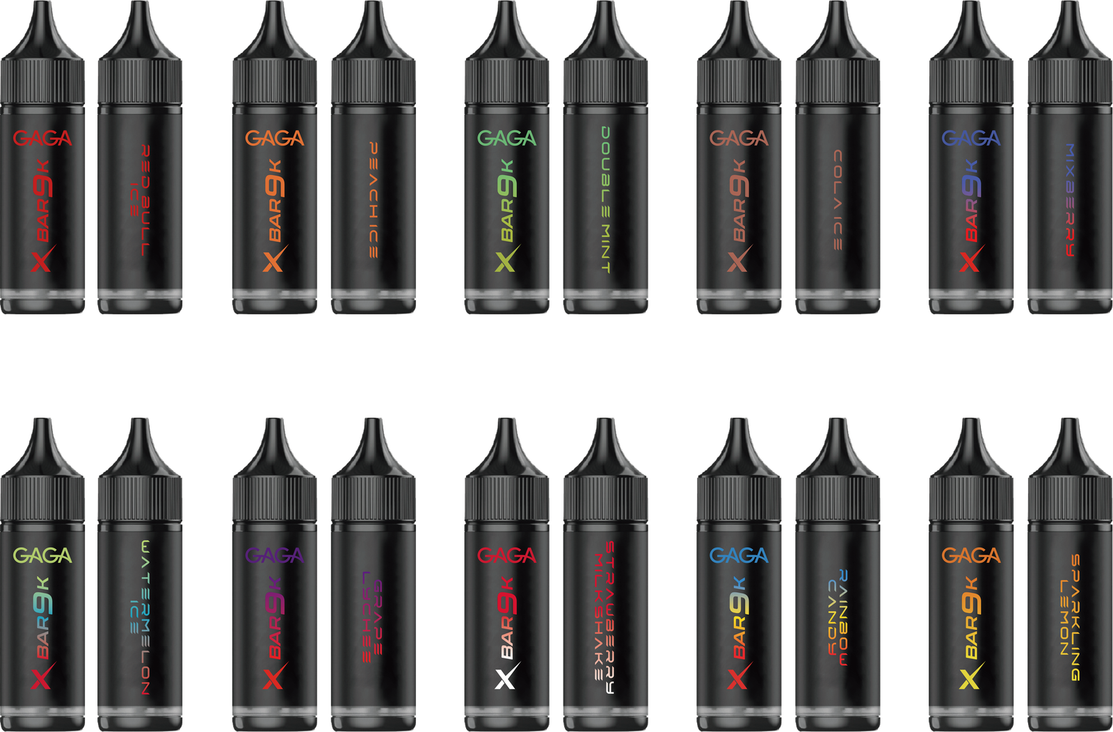 GAGA X Bar 9K — All 11 Flavors Lineup